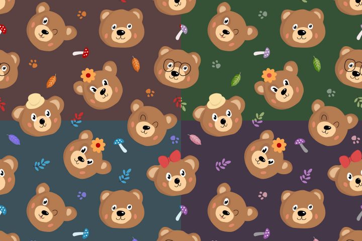 Bears Vector Free Seamless Pattern