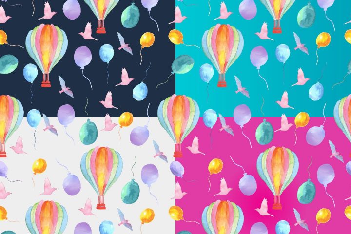Watercolor Summer Holidays Vector Free Pattern