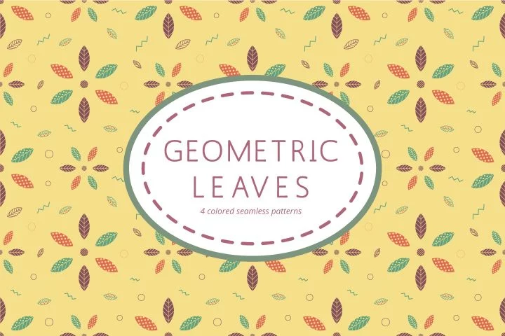 Seamless Geometric Leaves Free Pattern