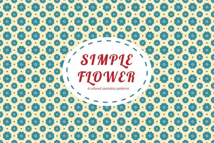 Simple Flower Free Seamless Pattern