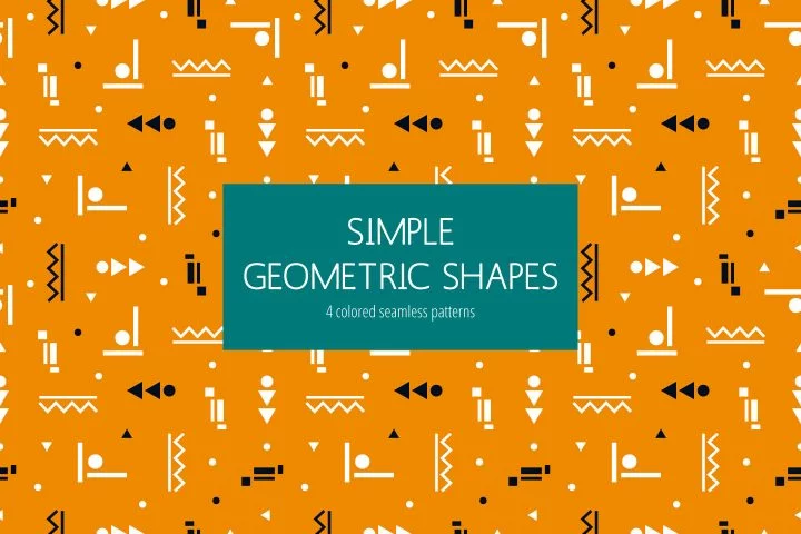 Simple Geometric Shapes Vector Free Pattern