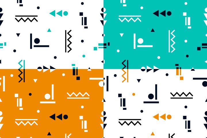 Simple Geometric Shapes Vector Free Pattern