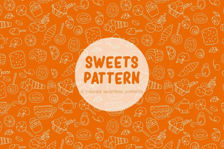 Sweets Vector Seamless Free Pattern