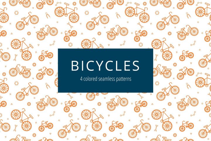Bicycles Vector Free Pattern