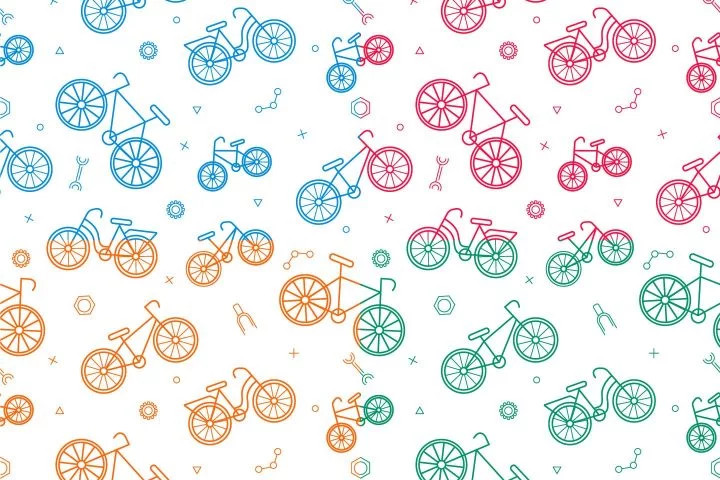 Bicycles Vector Free Pattern