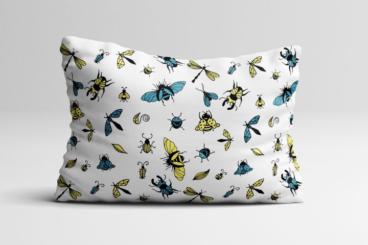 Insects Illustration Vector Free Pattern