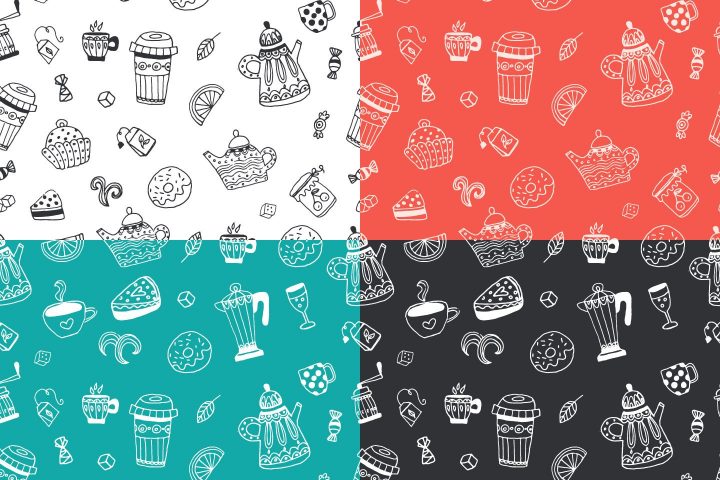 Tea Time Vector Seamless Free Pattern