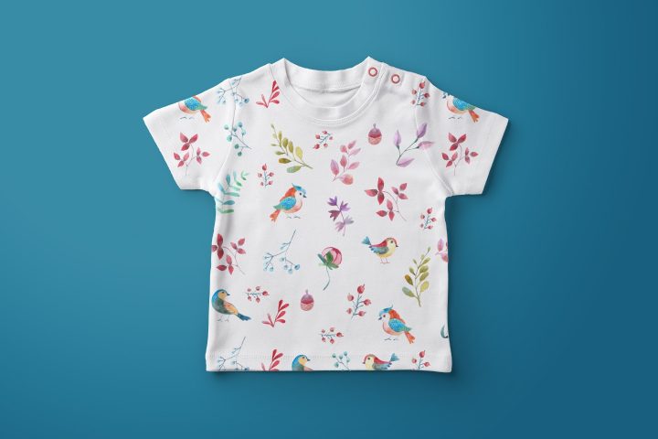 Watercolor Birds Vector Free Seamless Pattern