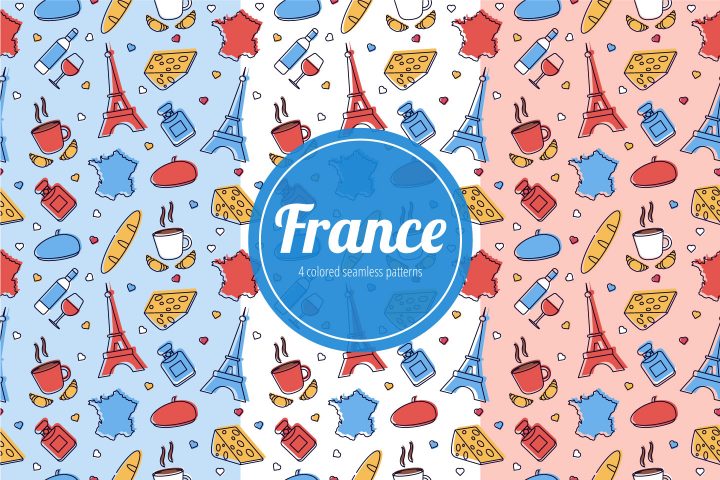 France Free Seamless Pattern