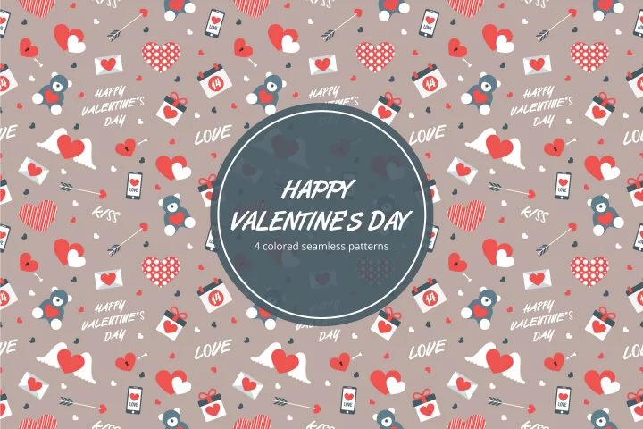 Happy Valentine’s Day Free Vector Pattern