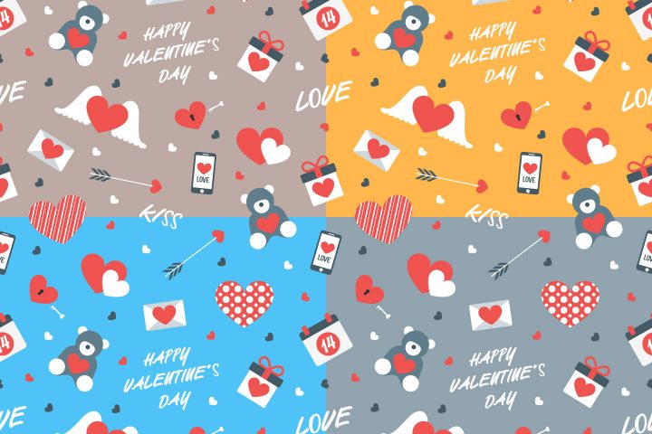 Happy Valentine’s Day Free Vector Pattern