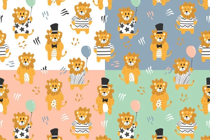 Lions Vector Seamless Free Pattern