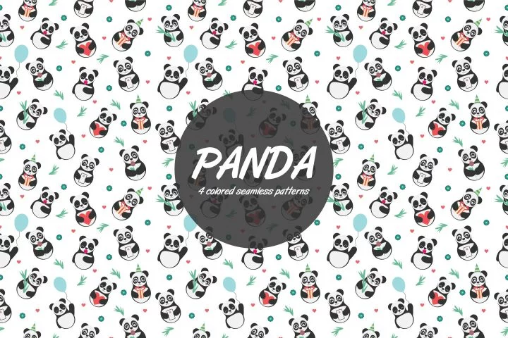 Panda Vector Free Seamless Pattern