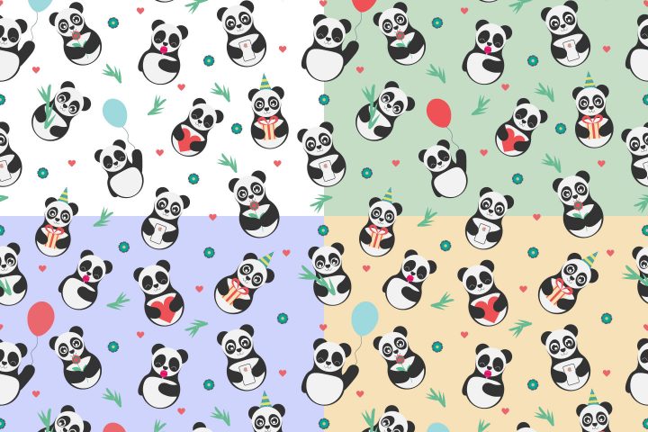 Panda Vector Free Seamless Pattern