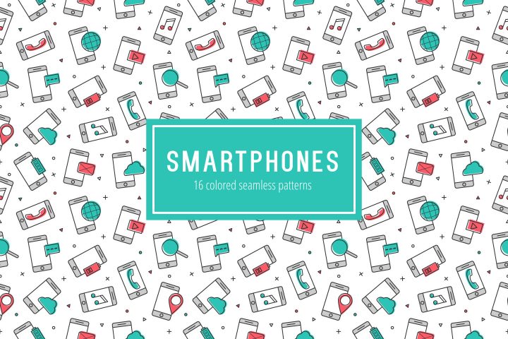 Smartphones Vector Free Seamless Pattern