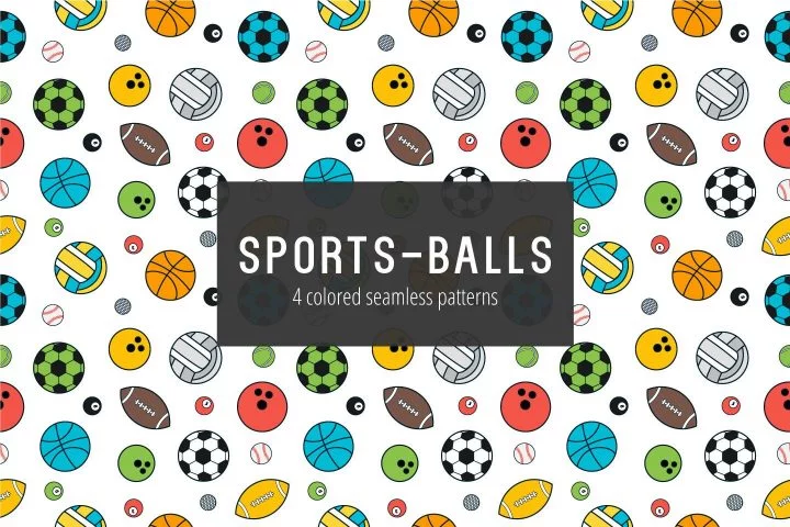 Sport Balls Free Vector Seamless Pattern