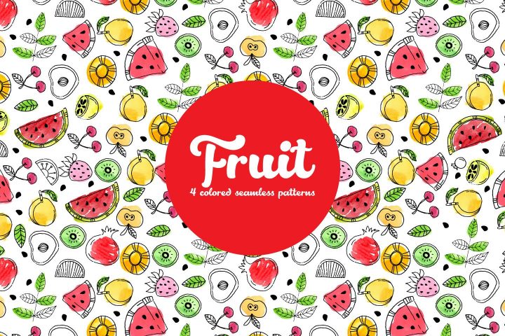 Summer Fruit Vector Seamless Free Pattern
