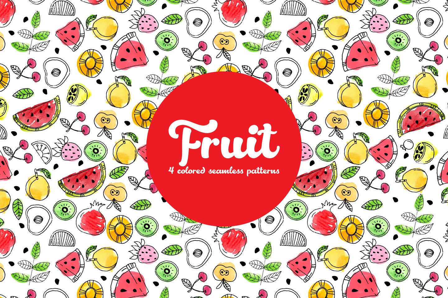 Seamless summer pattern, summer seamless background, summer pattern with  fruit and summer objects, many elements of the pattern. Monochrome. Stock  Vector by ©AndyVinnikov 112405792