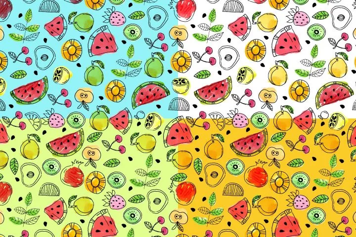 Summer Fruit Vector Seamless Free Pattern