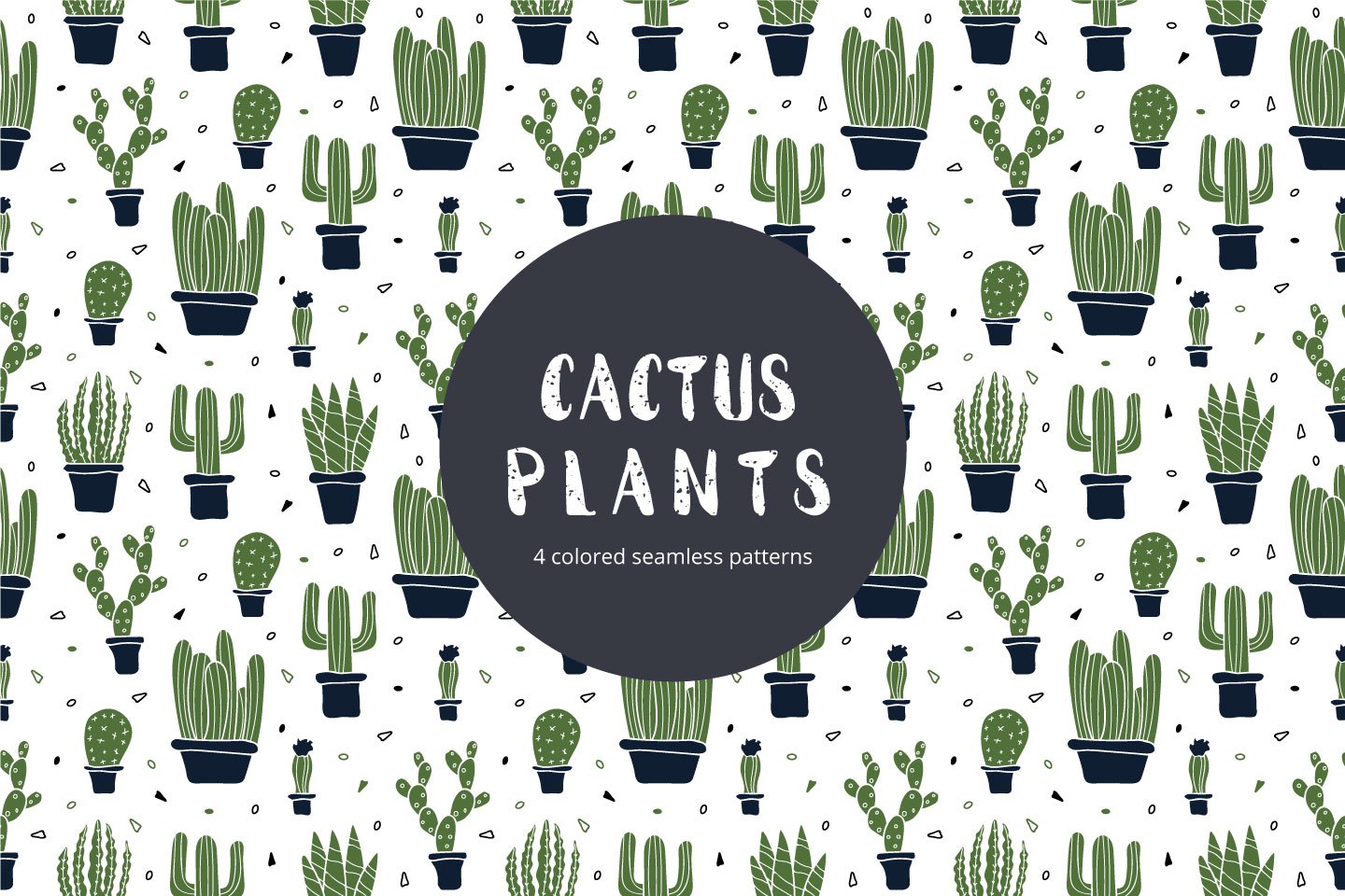 Free Vector, Pattern of several cactus