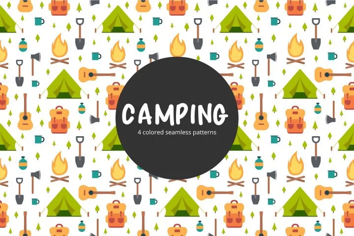 Camping Vector Seamless Pattern