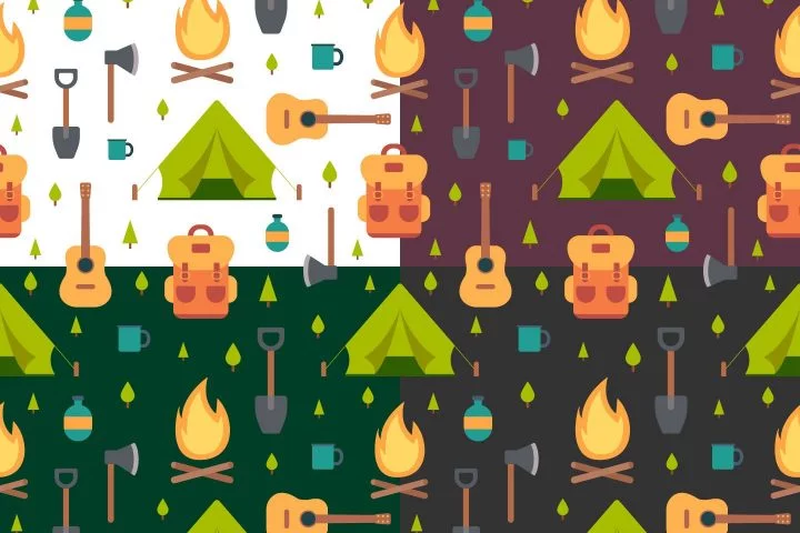 Camping Vector Seamless Pattern