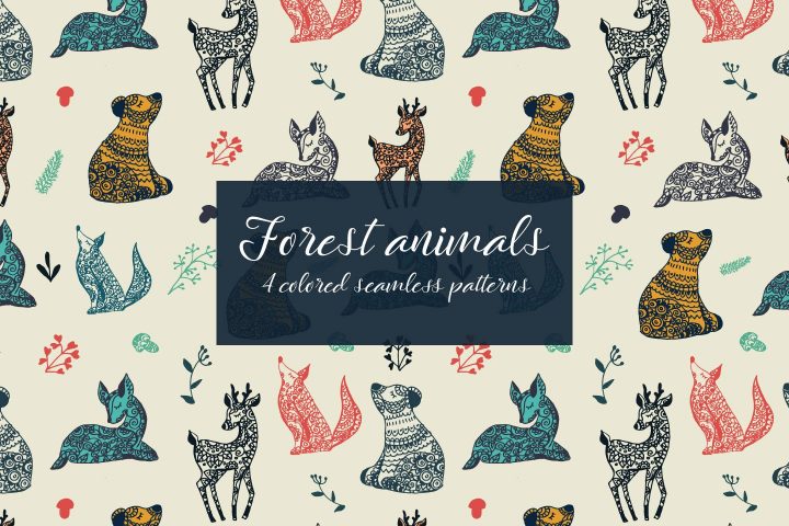 Forest Animals Vector Seamless Free Pattern