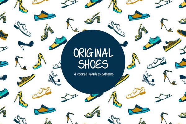 Original Shoes Vector Seamless Free Pattern - GraphicSurf.com