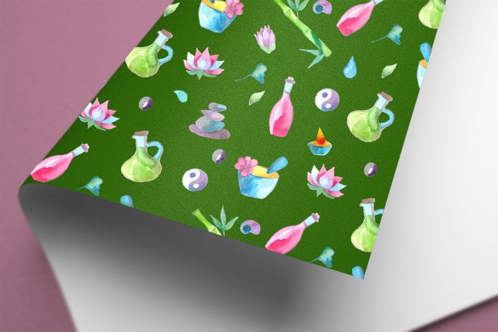 Spa Watercolor Illustration Vector Free Pattern