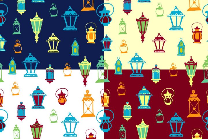 Street Lamps Vector Seamless Free Pattern