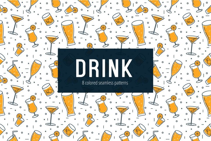 Drink Vector Free Seamless Pattern