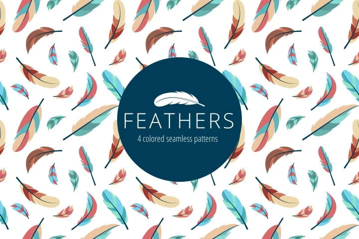 Feathers Vector Free Seamless Pattern
