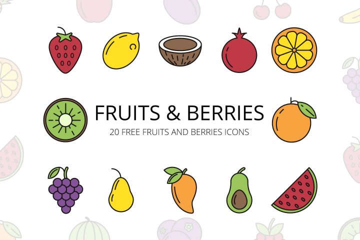 Fruits and Berries Vector Free Icon Set