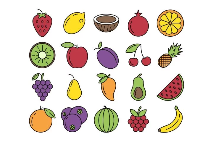 Fruits and Berries Vector Free Icon Set