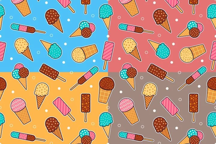 Ice Cream Seamless Pattern Background