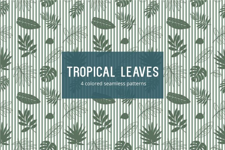Tropical Leaves Vector Free Seamless Pattern