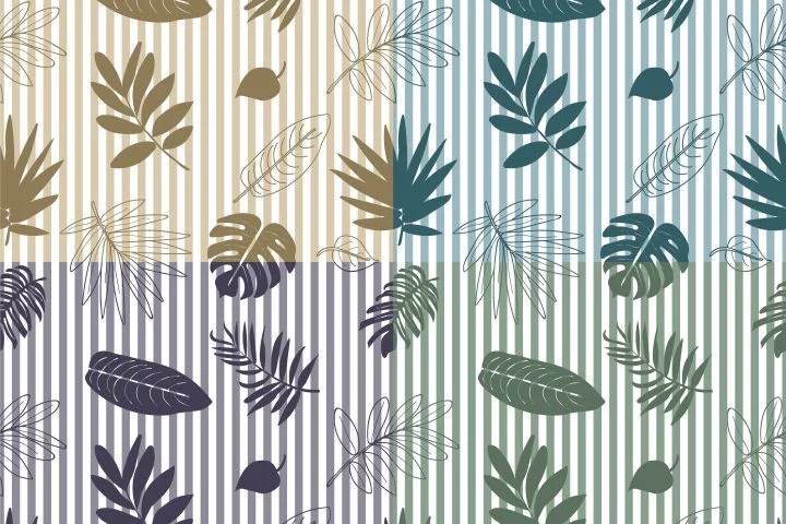 Tropical Leaves Vector Free Seamless Pattern