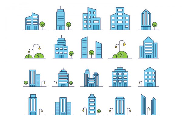 Buildings Vector Free Icon Set - GraphicSurf.com