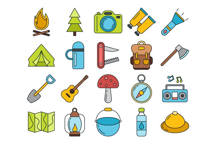 Camping Vector Free Icon Set