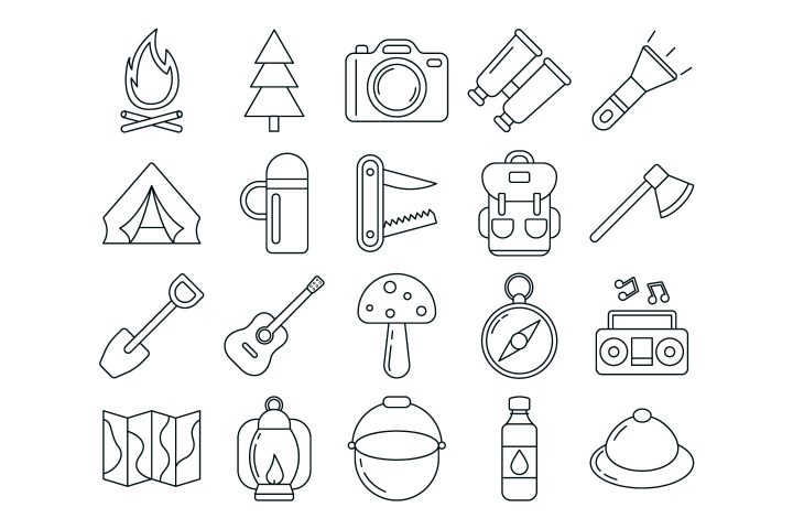 Camping Vector Free Icon Set