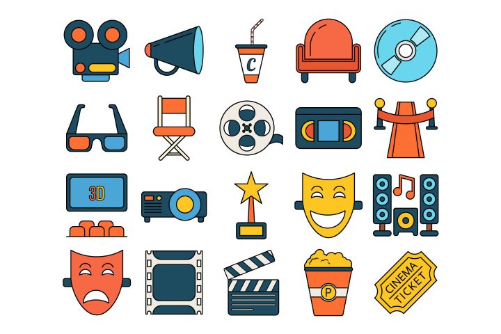 Cinema Free Vector Icon Set