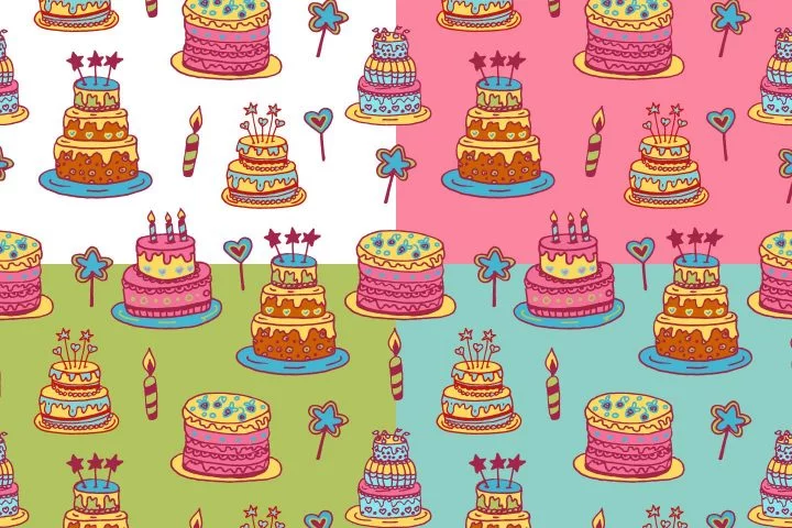 Birthday Cake Illustration Vector Free Pattern