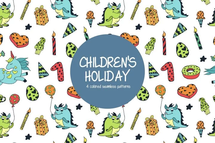 Children’s Holiday Free Vector Pattern