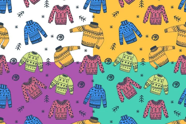 Colored Sweaters Illustration Vector Free Pattern