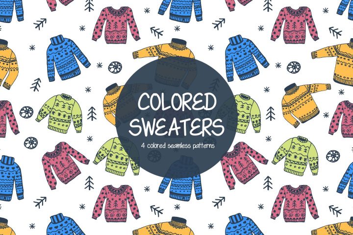 Colored Sweaters Illustration Vector Free Pattern