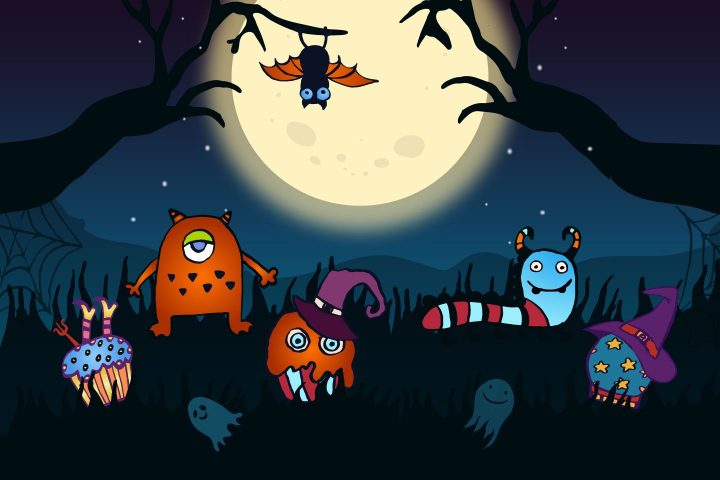 Halloween Monsters Free Vector Illustration