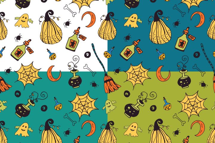 Halloween Party Illustration Vector Free Pattern