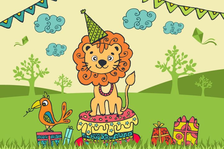 Happy Birthday Funny Lion Free Illustration