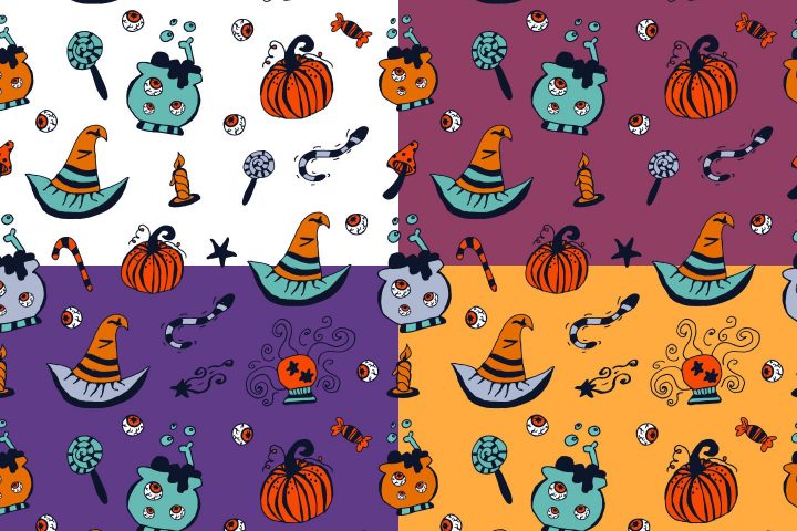 Happy Halloween Illustration Vector Free Pattern