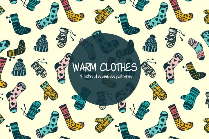 Warm Clothes Illustration Vector Free Pattern